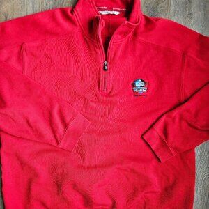 Men's Cutter & Buck Football Hall Of Fame Canton Quarter Zip Fleece Size XL